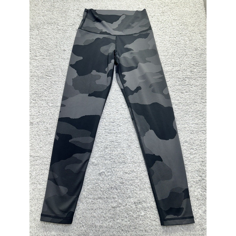 Aerie Chill Move Play Black Camo Leggings Medium‎ Black Gray Comfort 25 Inseam